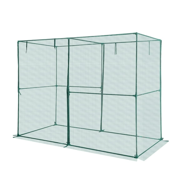 KFFKFF Large Crop Cage, 7.8 x 3.9 x 5.9 ft Plant Protection Tent with Zippered Door, Durable and Wind-Resistant Design, Simple Installation, Outdoor Cover for Raised Beds
