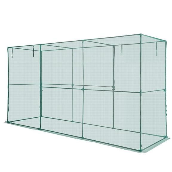 KFFKFF Large Crop Protection Cage, 11.6 x 3.9 x 6.3 ft Tent with Zippered Entry, Durable Wind-Resistant Design, Simple Assembly, Outdoor Cover for Raised Beds,Netting for Tomato Plants and Garden Use