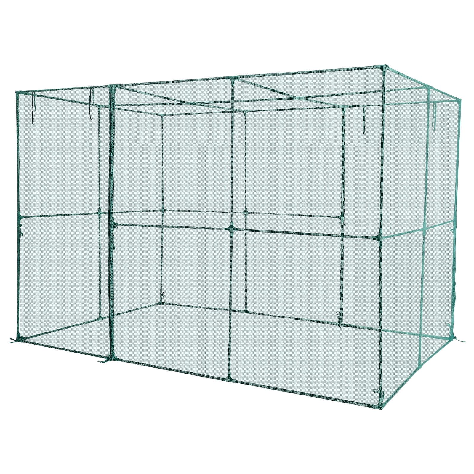 KFFKFF Large Crop Protection Tent, 9.5 x 6.36 x 6.36 ft with Zippered Door, Durable and Wind-Resistant Design, Easy Assembly, Outdoor Cover for Raised Beds, Netting for Garden Plants and Patio Use