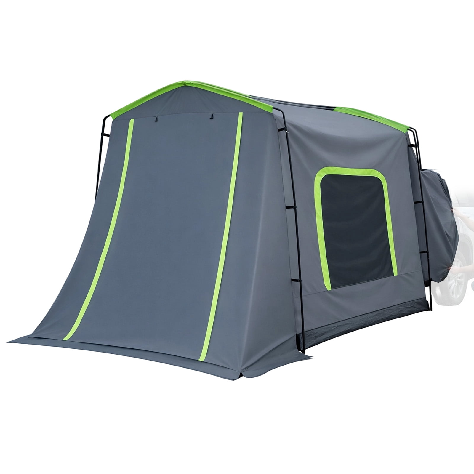 KFFKFF Large SUV Tent for 5–9 People, 10.6 x 8 FT All-Season Tailgate Tent with Ventilated Door & Mesh Windows, PU3000mm Waterproof Dual-Use Car Rear Hatch Tent for Camping and Hiking