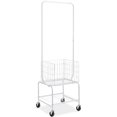 thumbnail image 1 of KFFKFF Laundry Cart, Laundry Basket with Wheel and Adjustable Clothes Hanger, Height Adjustable Laundry Butler with Basket, 1 of 10