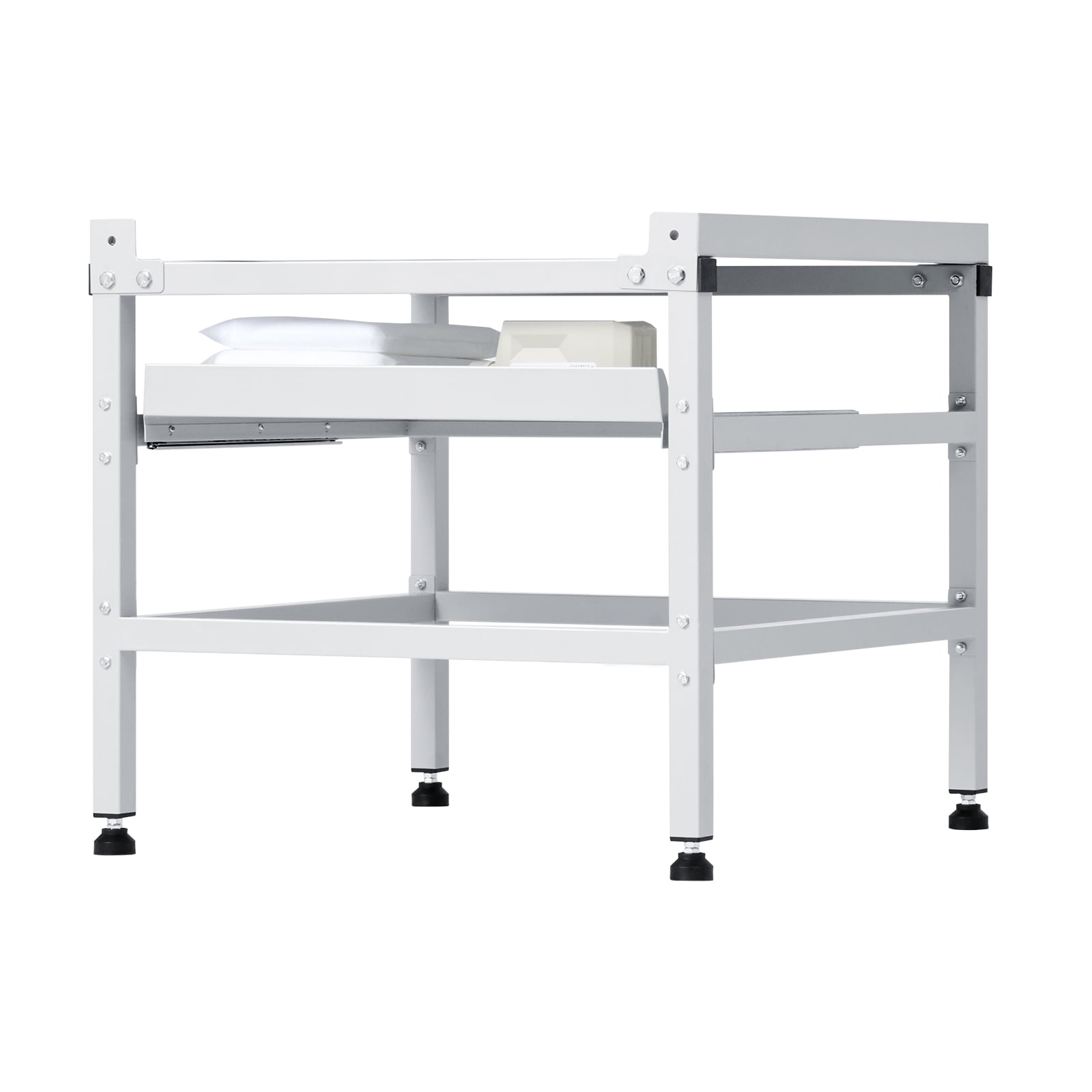 KFFKFF Laundry Machine Support, 48.5x25-Inch Appliance Platform, 590LBS Weight Limit Laundry Machine and Dryer Foundation with Dual Trays, 4 Customizable Legs for Elevating Laundry Appliances