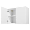 thumbnail image 1 of KFFKFF Laundry Wall Cabinet 2‑Tier 16×32×24‑Inch Particle‑Board MDF, White, 1 of 9