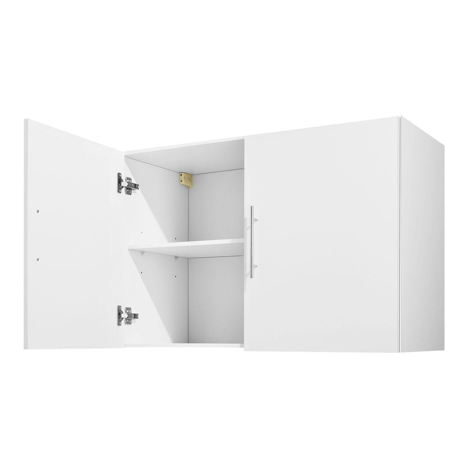 KFFKFF Laundry Room Wall Cabinet, 2-Tier Wall-Mounted Storage Unit with Adjustable Shelf, 36-Inch Cupboard with Double Doors, Suitable for Kitchen, Bathroom, or Laundry, 16 x 36 x 24 in (D x W x H)