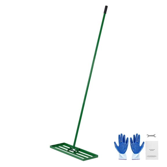 KFFKFF Lawn Leveling Rake, 30"x10" Ground Leveling Tool, Durable Yard Leveler with 78" Steel Handle, Ideal for Garden, Golf Lawn, and Farm Maintenance