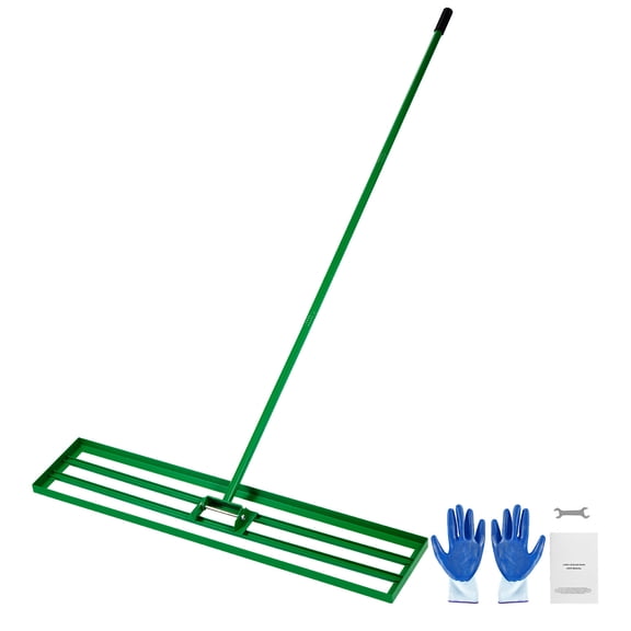 KFFKFF Lawn Leveling Rake, 48"x10" Ground Leveling Tool, Durable Yard Rake with 78" Steel Extended Handle, Ideal for Garden, Golf Course, and Farm Maintenance