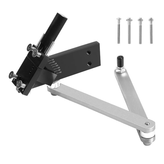 KFFKFF Lawn Mower Blade Sharpening and Balancing Tool, Adjustable 15° - 45° with 4 Adapter Pins, Ball Bearings & Enlarged 25mm Handle, Suitable for Various Angle Grinders