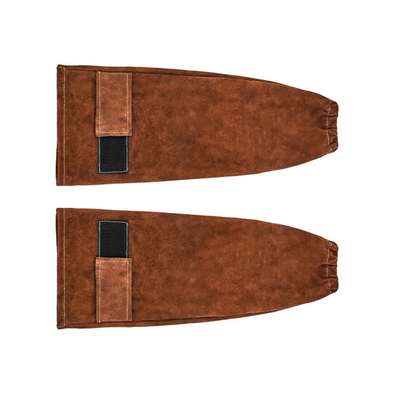 KFFKFF Leather Welding Sleeves, Durable Cowhide Flame-Resistant Arm Protectors, Heat-Resistant Safety Sleeves for Welding, Metalwork, Carpentry, and Gardening