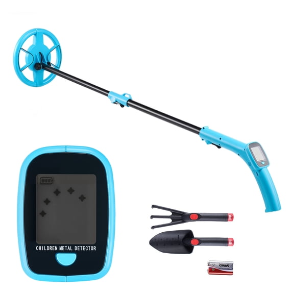 KFFKFF Lightweight Metal Detector with LCD Display, 6" Waterproof Search Coil, Adjustable 25.6"-36.6" Length, High Precision Gold Finder for Exploration and Treasure Hunting