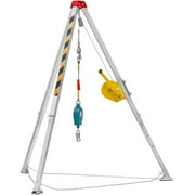 KFFKFF Limited Area Support Kit, 7' Legged Limited Area Support with 98' Wire, 32.8' Fall Safety Limited Area Rescue Support, 1800 lbs Hoist, Safety Harness, and Carry Bag