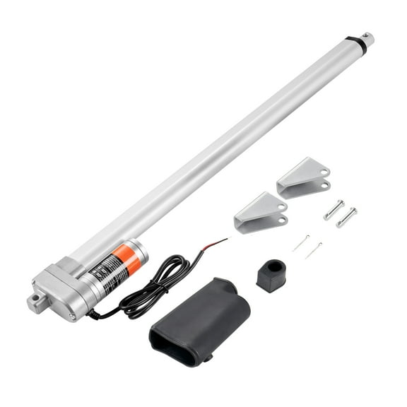 KFFKFF Linear Actuator 12V, 20 Inch Waterproof IP65 Linear Actuator, 660lbs/3000N 0.19"/s Linear Motion Actuator with Mounting Bracket for Outdoor Use
