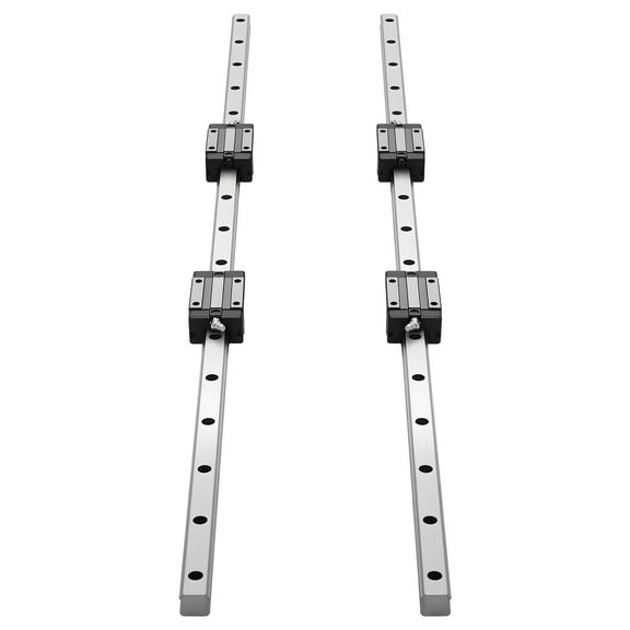 KFFKFF Linear Rail Guide Kit, HGR20, Includes 2 Pieces of 1000 mm (39.4 inch) Rails and 4 Bearing Slide Blocks, Durable and Accurate Design for DIY Projects, CNC Routers, Lathes, Mills