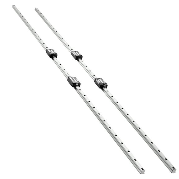 KFFKFF Linear Rail Guide Kit, HGR20, Includes 2 Pieces of 2000 mm (78.74 inch) Motion Rails and 4 Bearing Slide Blocks, Durable and Precision-Engineered, Suitable for DIY Projects, CNC Routers