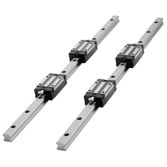 KFFKFF Linear Rail Guide Kit, HGR20, Includes 2PCS 600 mm (23.62 inch) Rails, 1PCS Ball Screw, 4PCS Slide Blocks, BF12/BK12 End Support, Coupling, and Nut Housing, Suitable for DIY CNC Machines