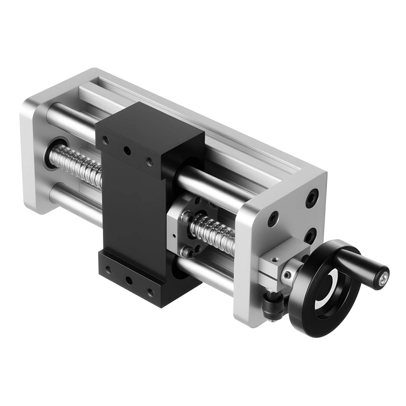 KFFKFF Linear Stage Actuator with 100 mm Stroke, Ball Screw CNC Motion Guide Rail, Dual Optical Axis, C7 Precision, Bearing Slide Block, Manual Handwheel, Suitable for CNC Router X Y Z Axis