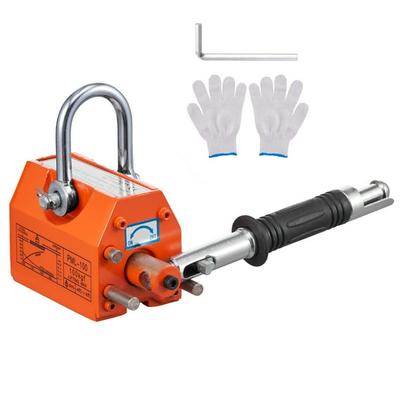 KFFKFF Magnet Lifter, 220 lbs/100 kg Load Limit, 2.5 Security Ratio, Neodymium & Steel, Release-Enabled Lifting Magnet, Constant Lift Magnets, Robust Magnet for Hoist, Workshop Crane, Block, Board