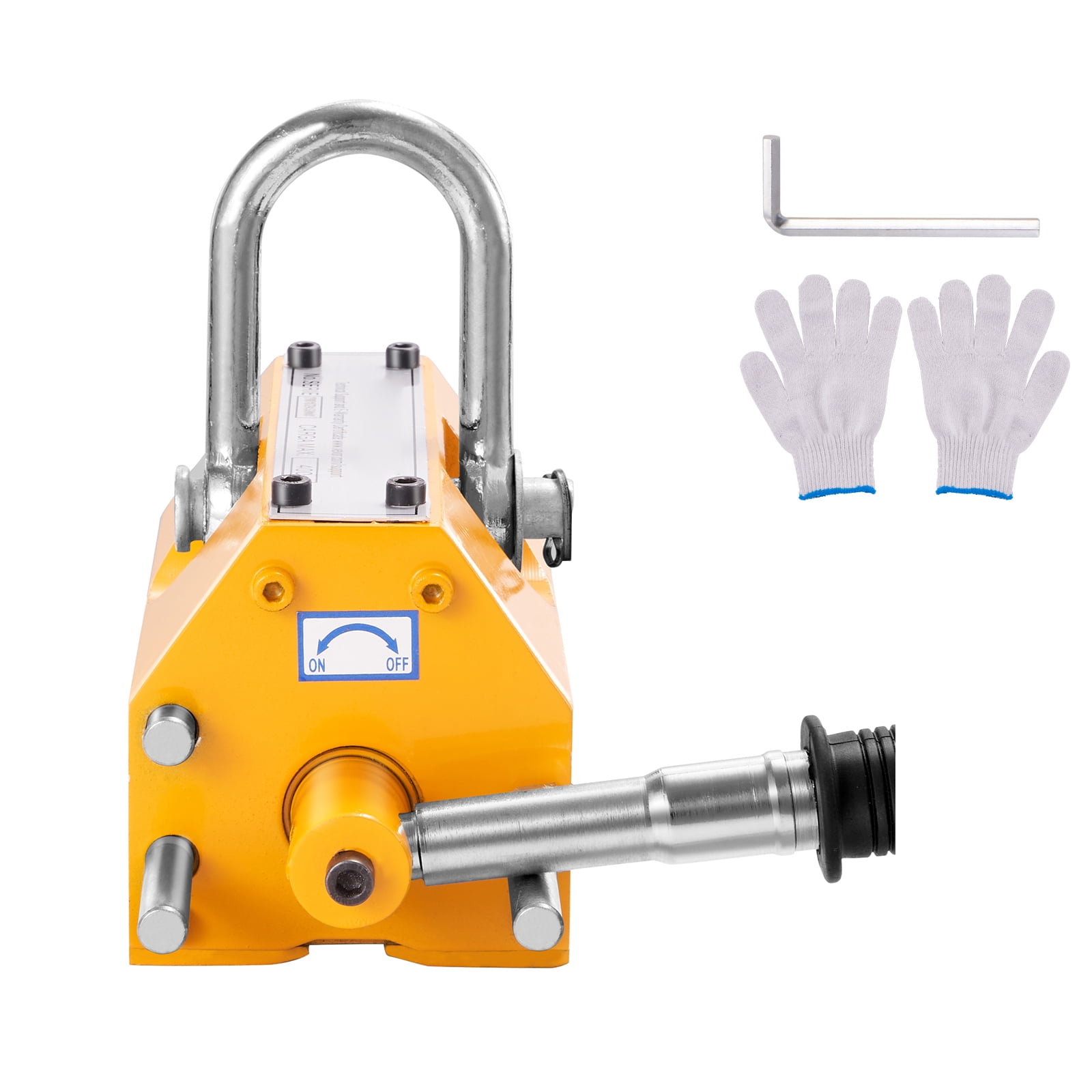 KFFKFF Magnetic Lifter with 4400lbs/2000kg Capacity, 2.5 Safety Factor, Durable Neodymium & Steel Construction, Release Mechanism, Permanent Magnet for Hoist, Crane, Block, and Board Handling