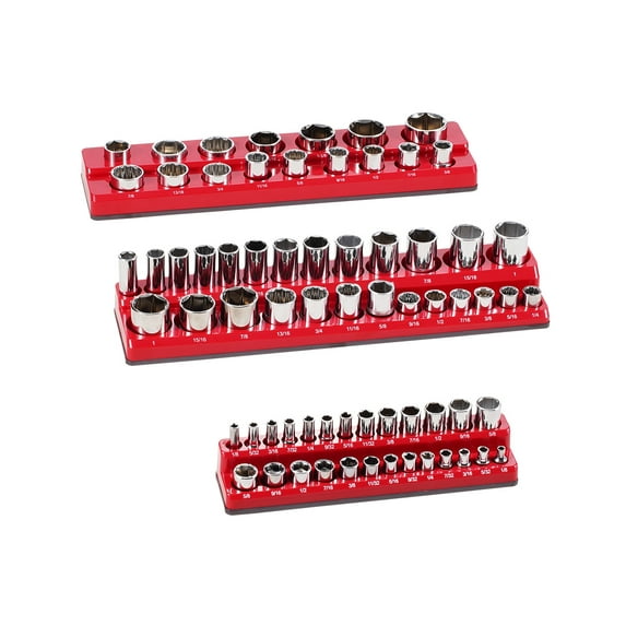 KFFKFF Magnetic Socket Organizer Set, 3PCS Magnetic Socket Holder, 1/4 ...