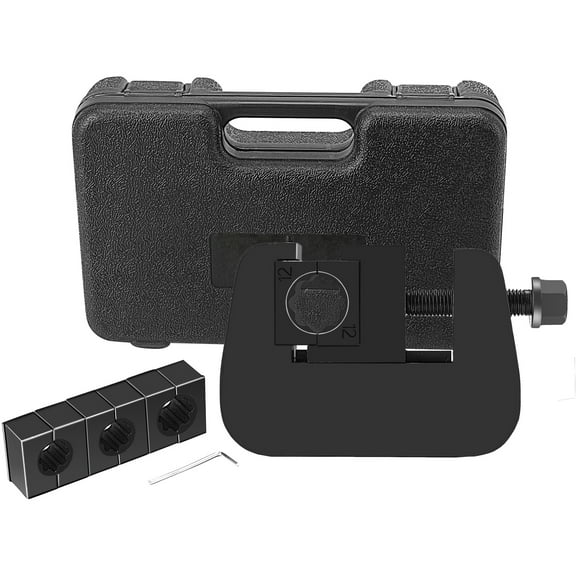 KFFKFF Manual A/C Hose Crimper Kit with 4 Dies (#6, #8, #10, #12), Handheld Tool for Automotive Air Conditioning Pipe Repairs