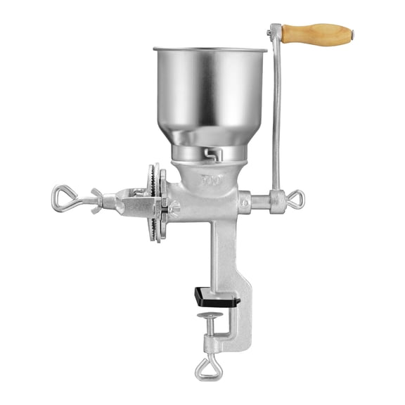 KFFKFF Manual Grain Mill with High Hopper, Hand-Crank Corn Grinder, Durable Cast Iron Grinding Mill with Stable Table Clamp for Grains, Spices, Coffee Beans, and Nuts