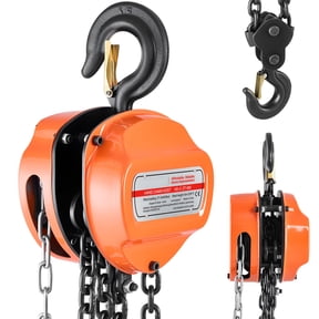 KFFKFF Manual Hand Chain Hoist, 2 Ton 4400 lbs Capacity, Chain Block with Enhanced G80 Galvanized Chain, 20 ft Lift Height, Durable Pulley System for Garage, Warehouse, and Machinery, Orange