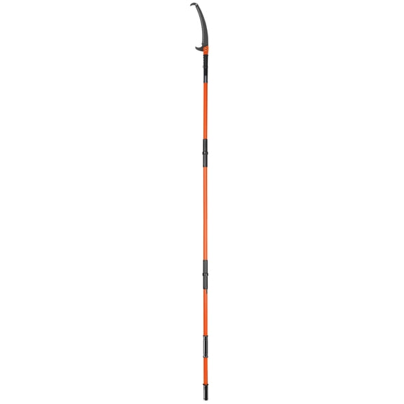 KFFKFF Manual Pole Saw Extendable Tree Pruner 7.3-27ft Fiberglass Pole Hook Knife