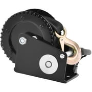KFFKFF Manual Winch, 2000 lbs Capacity, Durable Boat Trailer Winch with 23 ft Strap, Dual-Direction Ratchet, Hand Crank for Trailers, Boats, and ATVs