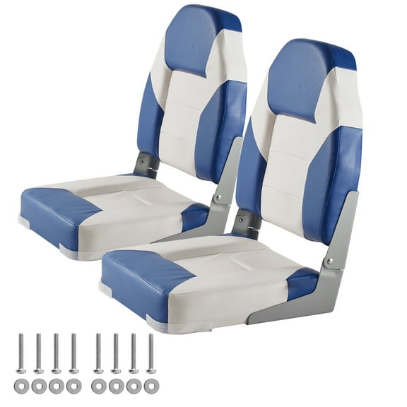 KFFKFF Marine Seating, 21.85" Elevated Backrest, Collapsible Nautical Chair with Dense Foam Cushioning and Joint, Reclining Maritime Captain Seats for Angling Vessel, Observation Vessel, Speed Vessel