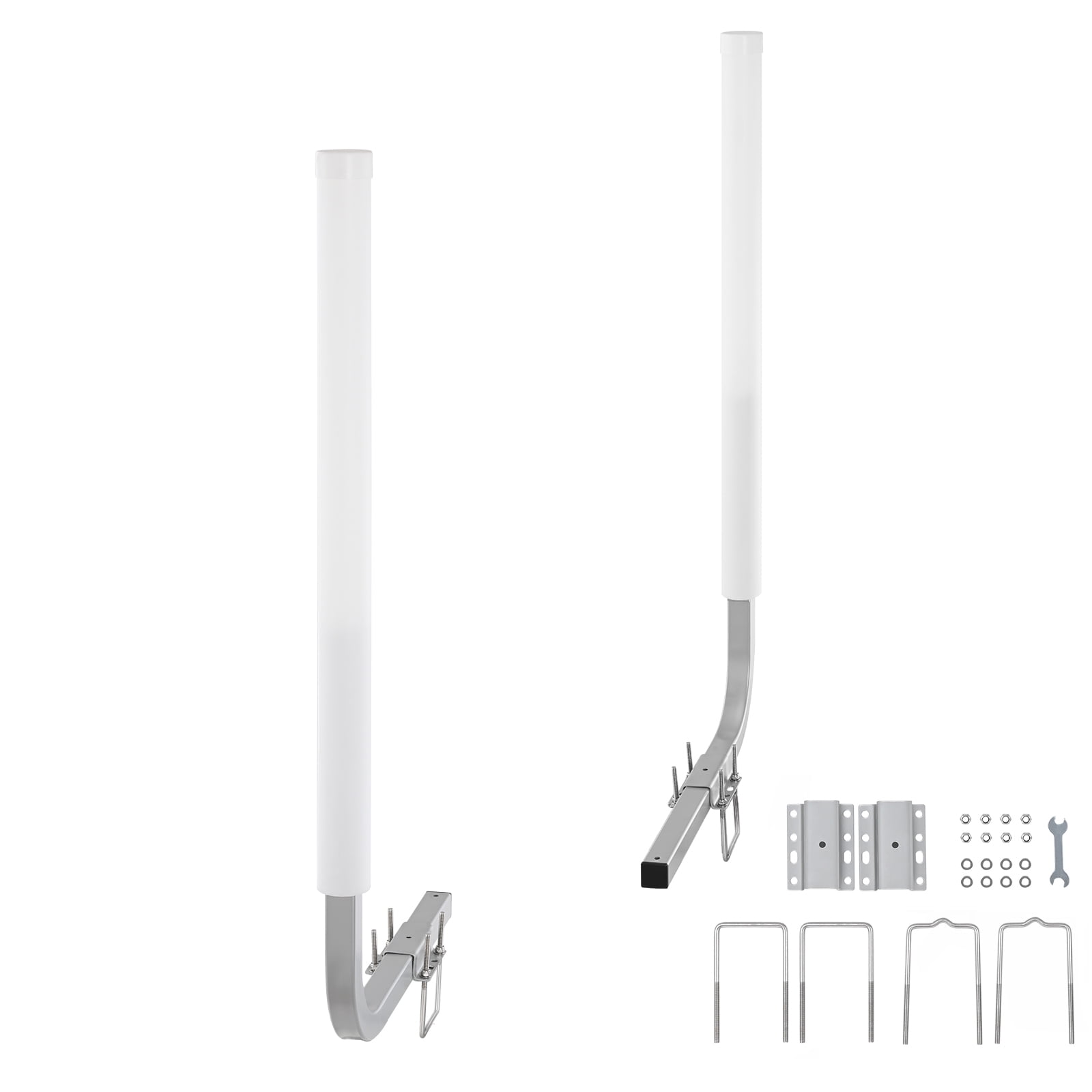 KFFKFF Marine Trailer Guide Set, 60'' Flexibly Adjustable, Dual Rust-Resistant Galvanized Steel Supports with PVC Covering, Ideal for Ski, Fishing, and Sailboat Transport, 2-Piece Kit 2024