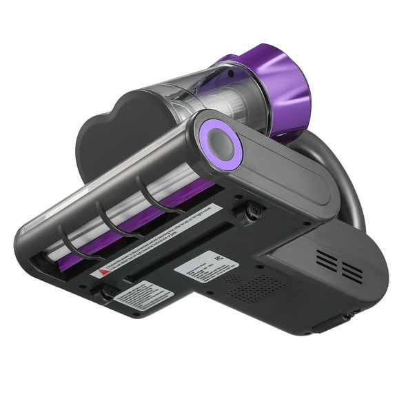 KFFKFF Mattress Vacuum Cleaner, 550W Strong Suction and 140 Warm Air, Ultrasound Technology & Cleaning Lights, HEPA Filter & Heating, Handheld for Bed, Sofa, Corded, Gray