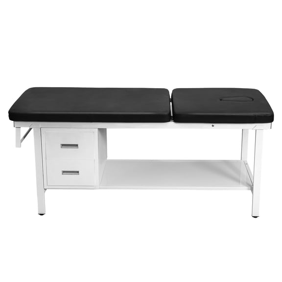 KFFKFF Medical Exam Table, 500 lbs Capacity Examination Bed with Adjustable Backrest, Therapy Table with Storage Drawers, Shelf & Paper Roll Holder for Clinics and Rehabilitation Centers