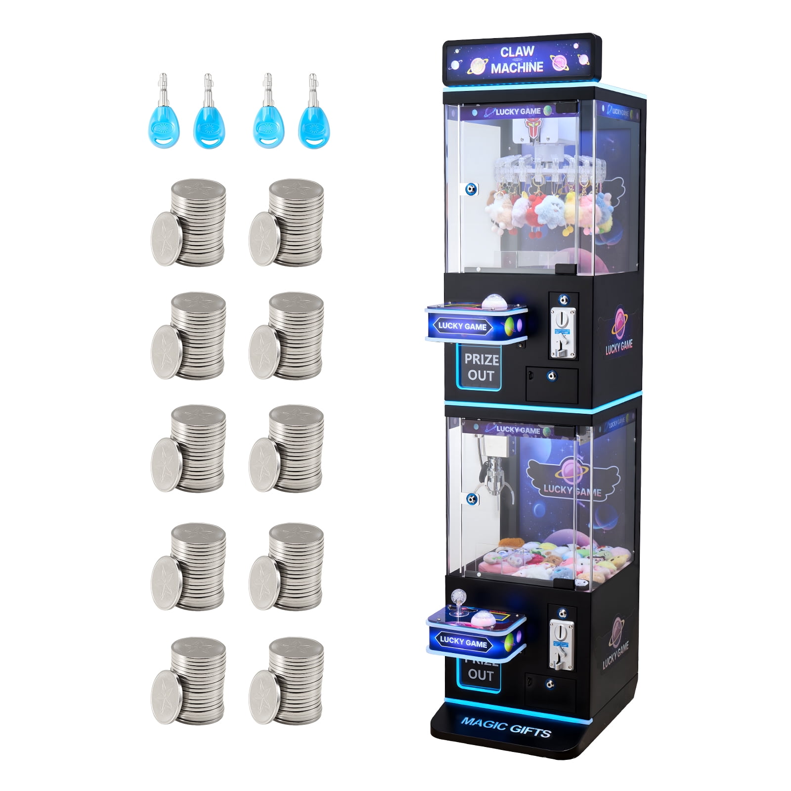 KFFKFF Medium-Sized Claw Machine, Arcade Game with Dual-Layer Claw and ...