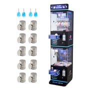 KFFKFF Medium-Sized Claw Machine, Arcade Game with Dual-Layer Claw and Grabber, Lights and Sounds, Toy and Candy Prize Dispenser for Home or Commercial Use, Black and Purple