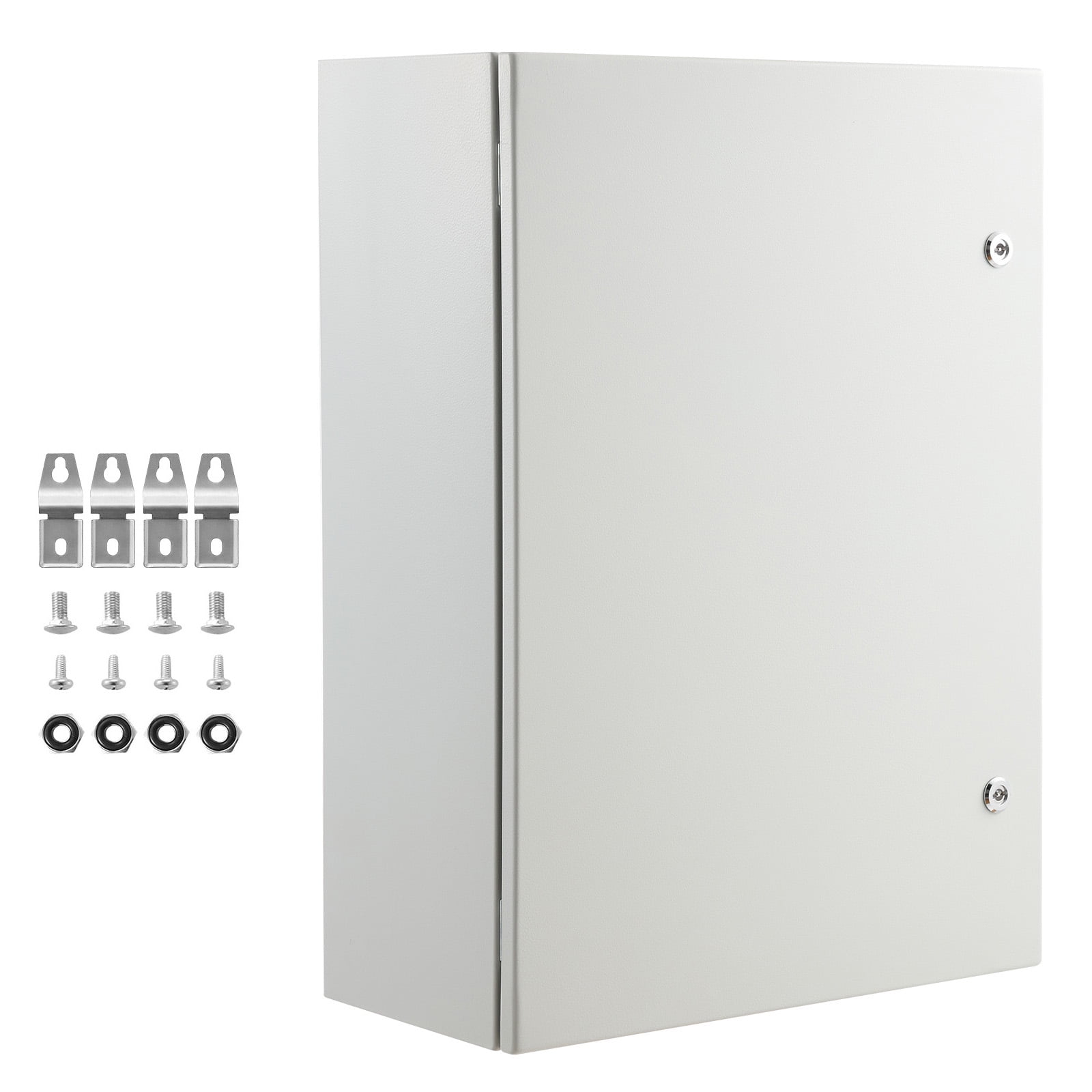 KFFKFF Metal Electrical Box, Size: 27.6 x 19.7 x 9.8 inches, Made from Cold Rolled Steel, Appropriate for Wall Installation, Outdoor Electrical Device Protection with Mounting Panel, Hinges