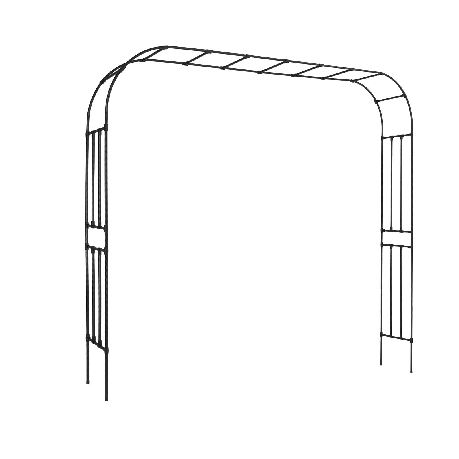KFFKFF Metal Garden Arbor, 94.5 x 126 x 15.8 in Archway with Stakes, Durable Outdoor Trellis for Climbing Plants, Simple Assembly, Pergola Arch for Yard, Lawn, Wedding, and Party Decoration