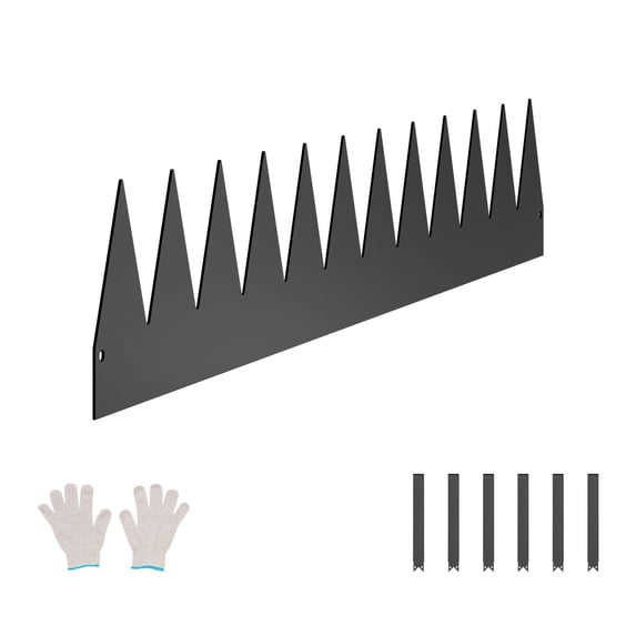 KFFKFF Metal Garden Border, Set of 4, 40 x 6 inches, Resistant to Corrosion, Flexible Landscape Border, Robust Grass Divider, Simple to Set Up, Black Divider for Flower Bed, Yard, and Pathway