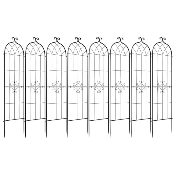 KFFKFF Metal Garden Trellis, 71 x 20 inch Plant Support, Set of 8 Trellises with Powder-Coated Finish and Secure Locking Mechanism, Ideal for Supporting Flowers, Vegetables, and Climbing Plants