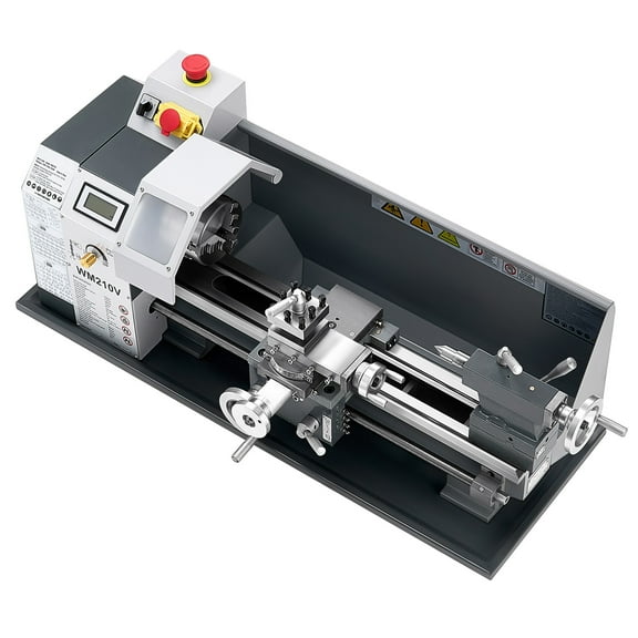 KFFKFF Metal Lathe, 8 x 16 in, 550W Benchtop Machine, 0-2500 RPM Adjustable Speed, 0.0003 in Spindle Precision, Metal Gear, Suitable for Precision Parts, Threads, Soft Metals, and Wood