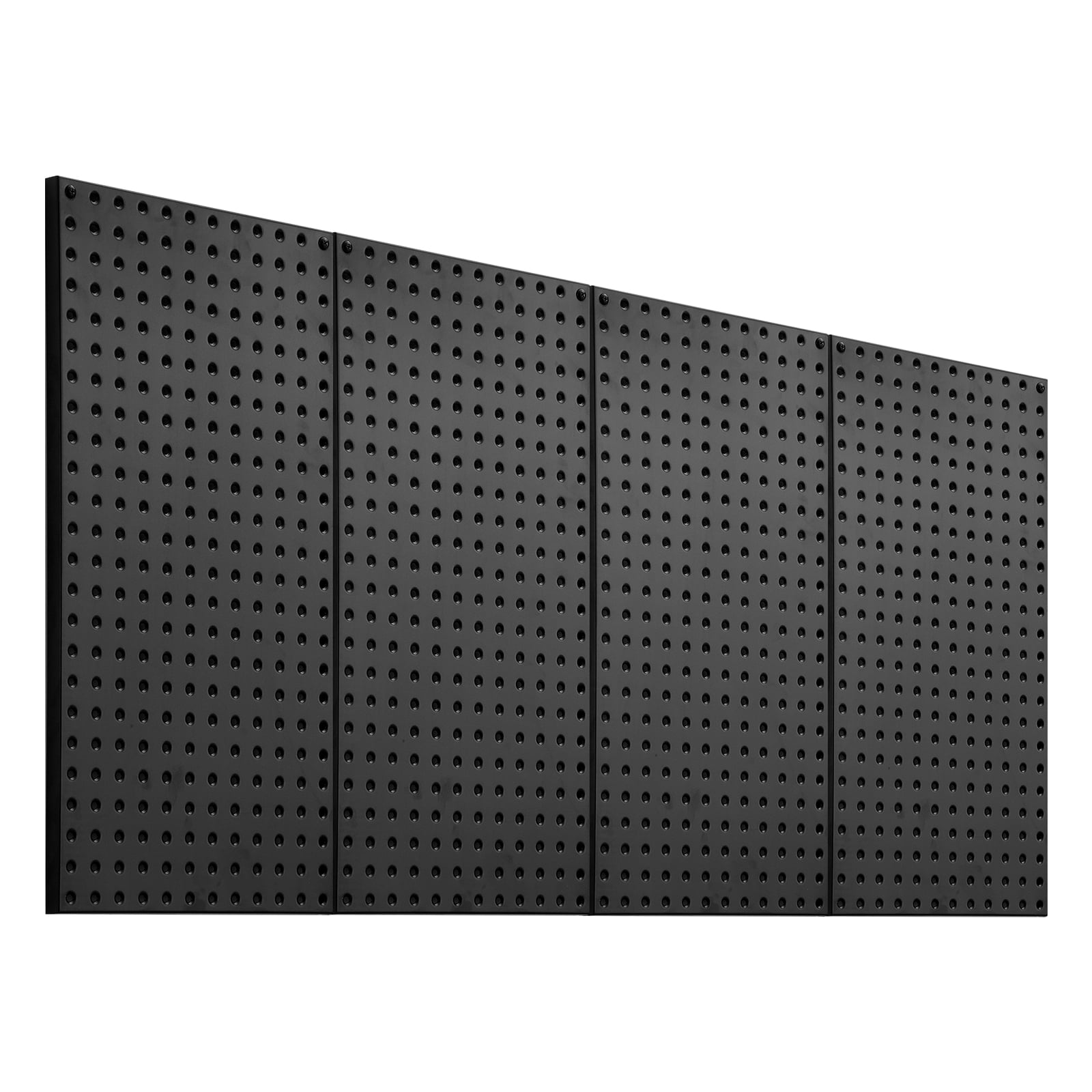 KFFKFF Metal Pegboard Panels, 24" x 12" Pegboard, Set of 4 Heavy-Duty Steel Panels, Wall Organizer for Tools, Garage, Office, Kitchen, Craft Room, and Home Storage, Black