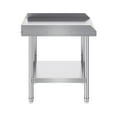 thumbnail image 1 of KFFKFF Metal Prep Table, 24x24x26 In, Stainless Steel, Kitchen Workstation with 3-Sided Splash Guard, Adjustable for Restaurants, Homes, Hotels, 1 of 8