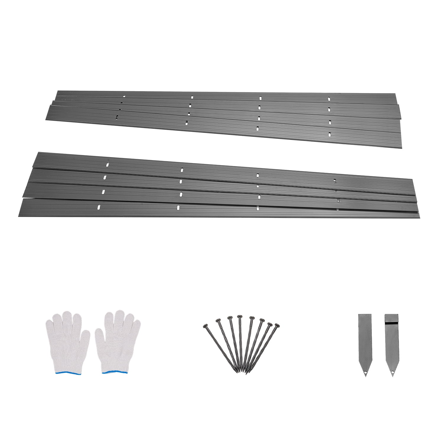 KFFKFF Metallic Garden Border, Set of 8, 72-inch Durable Aluminum Alloy Garden Border, Flexible Landscaping Edge, Robust Yard Fencing for Flower Bed and Pathway