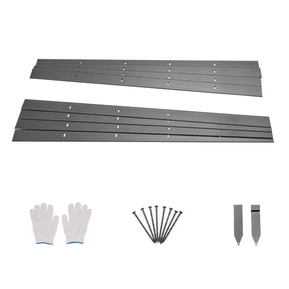 KFFKFF Metallic Garden Border, Set of 8, 72-inch Durable Aluminum Alloy Garden Border, Flexible Landscaping Edge, Robust Yard Fencing for Flower Bed and Pathway