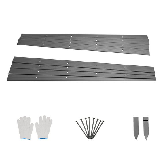 KFFKFF Metallic Garden Border, Set of 8, 72-inch Durable Aluminum Alloy Garden Border, Flexible Landscaping Edge, Robust Yard Fencing for Flower Bed and Pathway