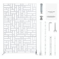 thumbnail image 1 of KFFKFF Metallic Privacy Barrier, Dimensions 47" Height x 76" Width, 3-Panel Outdoor Privacy Shields, Self-Supporting Outdoor Partition, Ornamental Garden Metal Privacy Wall for Balcony, Patio, White, 1 of 9