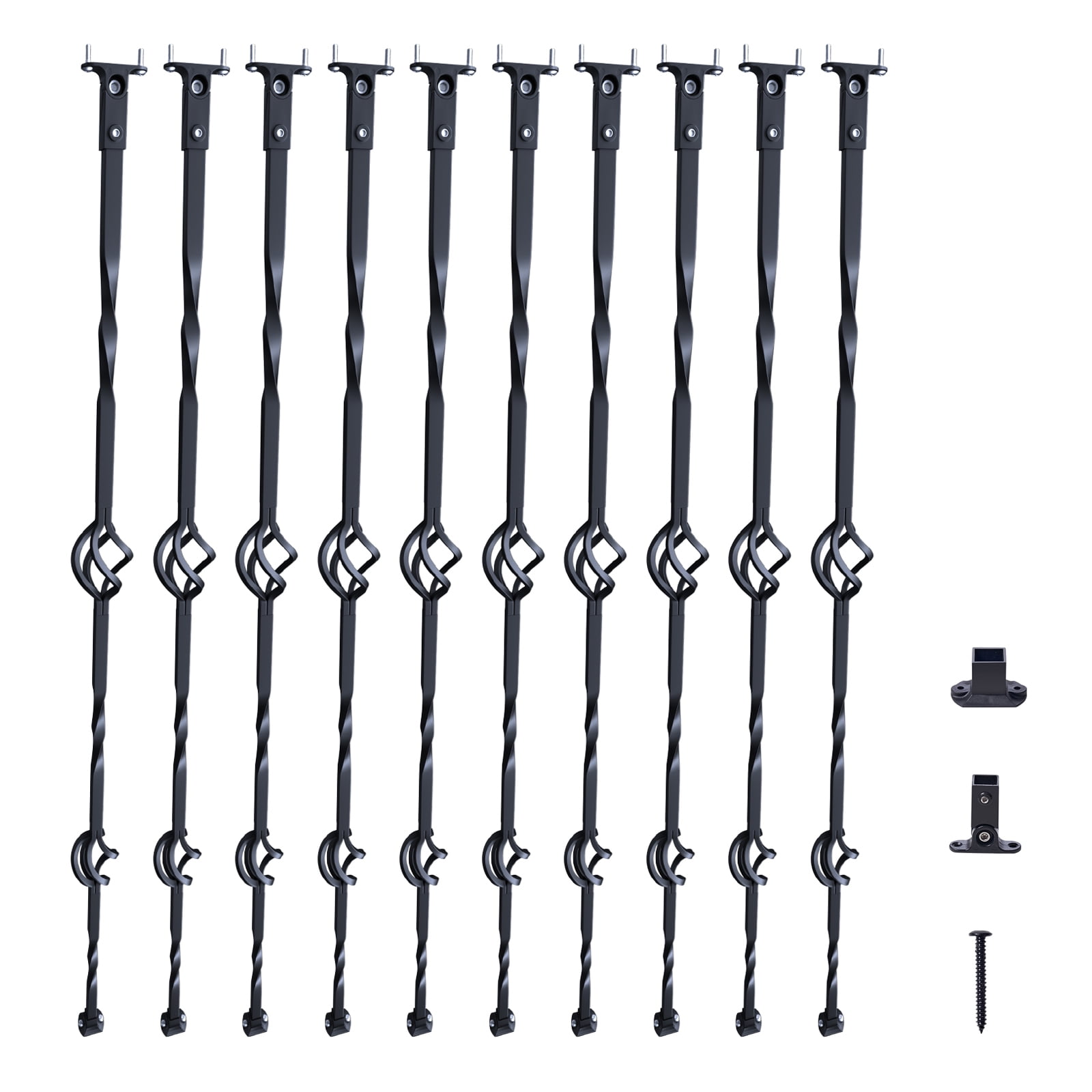 KFFKFF Metallic Stair Balusters, 44'' x 1/2'' Zinc-Coated Steel ...