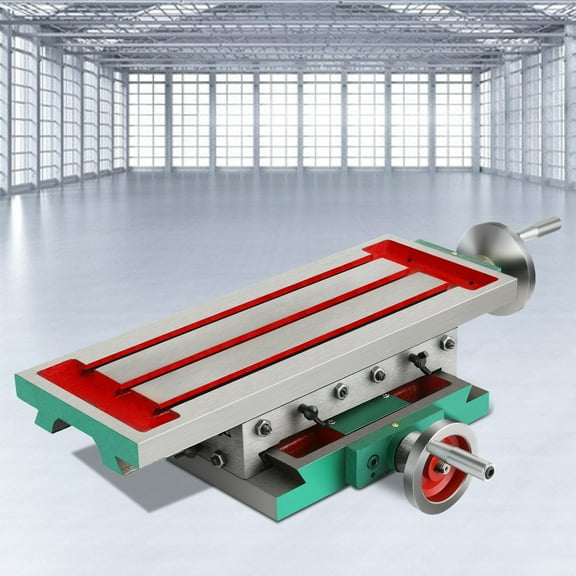 KFFKFF Milling Working Table 17.7 X 6.7 inch, Compound Milling Machine Work Table 2 Axis 4 Ways Move, Multifunction Milling Working Table Heavy-duty Structure,for Milling and Drilling Machine