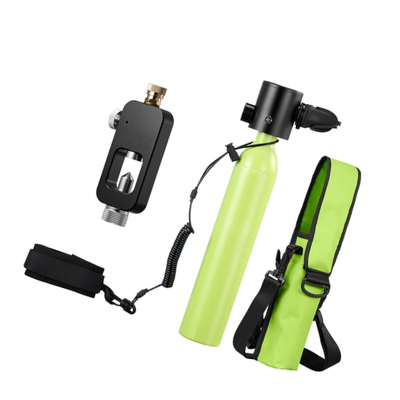 KFFKFF Mini Scuba Tank, 0.5L Portable Diving Cylinder for Underwater Breathing, Reusable Lung Diving Equipment with Up to 10 Minutes Dive Time, Emergency Air Supply with Refill Adapter for Snorkeling