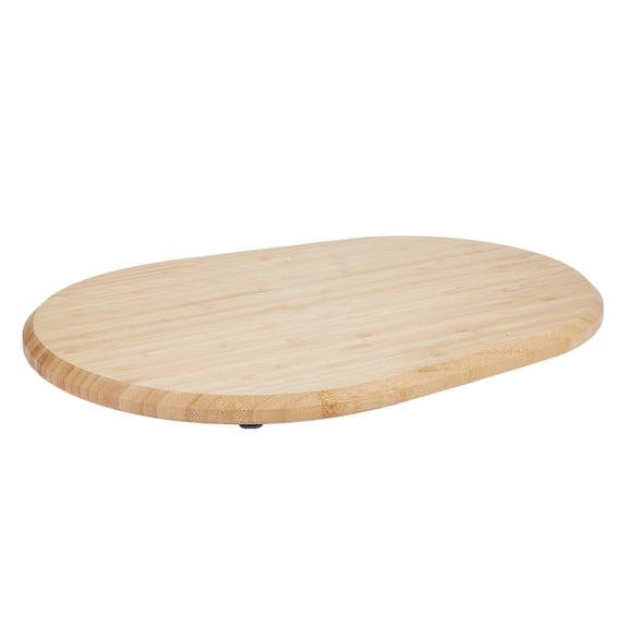 KFFKFF Mixer Slider, Oval 15.7 x 11.1-inch, Appliance Slider for 5.5-8 Qt Tilt Head Stand Mixer, PTFE Feet, Kitchen Countertop Sliding Tray, Natural Wood