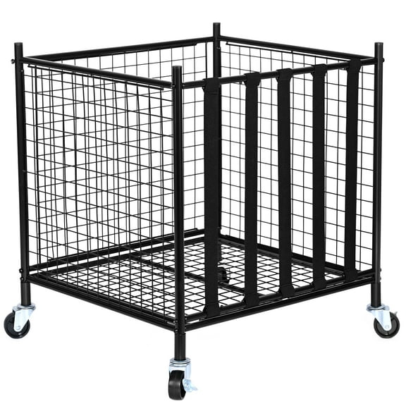 KFFKFF Mobile Athletic Ball Storage Unit, Secure Basketball Enclosure with Flexible Bands, Sports Gear Storage Solution, Metal Organizing Shelf for Indoor and Outdoor Use Garages Playgroup Gymnasium