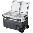 thumbnail image 1 of KFFKFF Mobile Car Cooler, 12V Vehicle Fridge, 40L / 42.3 qt Two-Section Portable Freezer, Temperature Range -4℉ to 68℉, Compressor-Based Cooling System for Home, Outdoors, Camping, RV, Automobile, 1 of 7